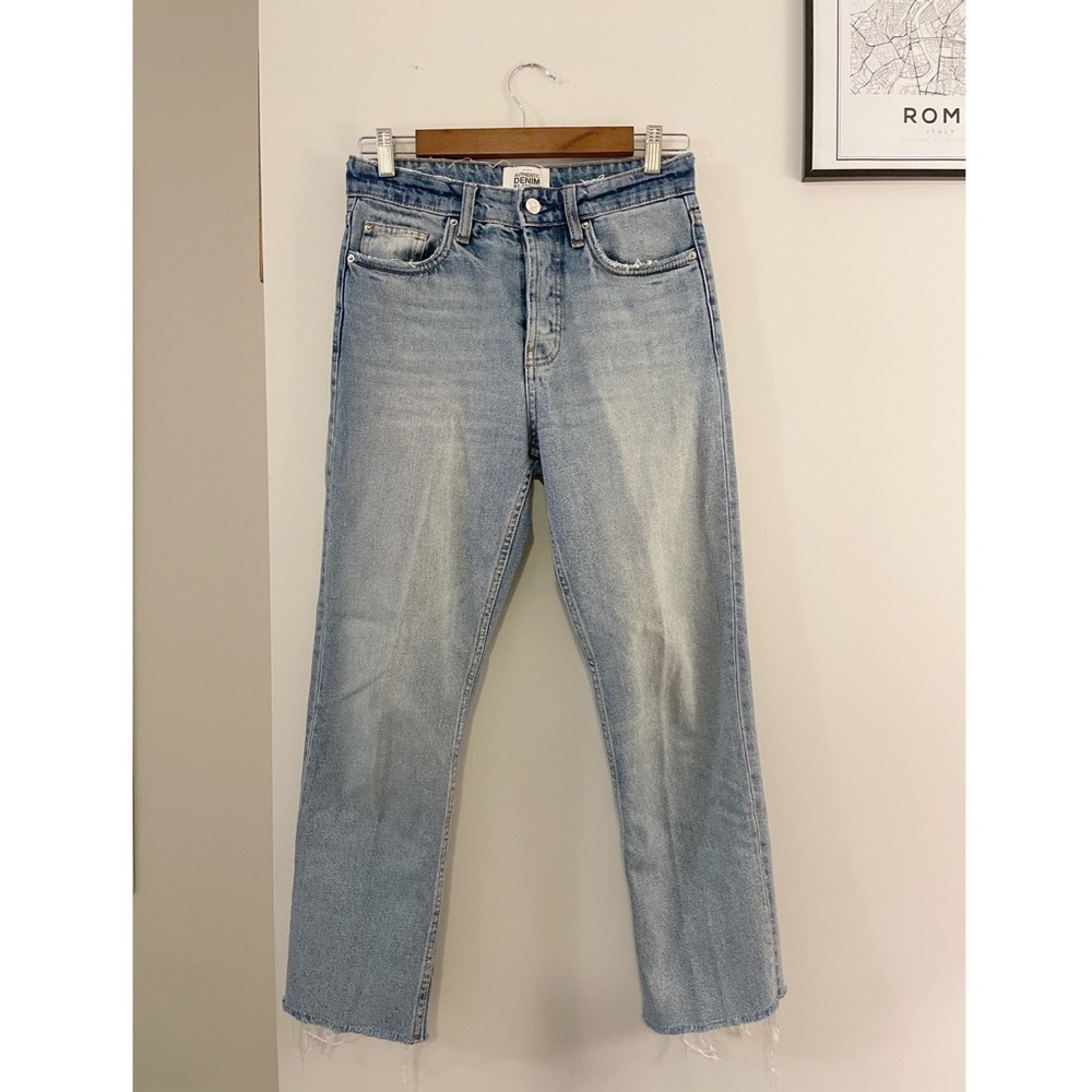 Zara Blue High Waisted Ankle Jeans